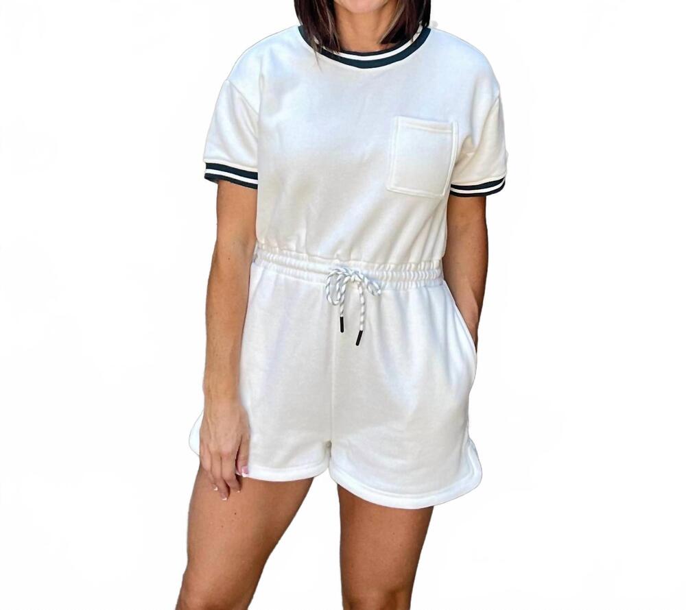 NEW PAPERMOON porter short-sleeve romper in white